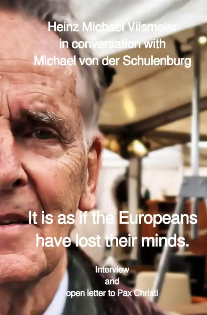 Book cover of the interview on the role of Europeans in international politics with Michael von der Schulenburg